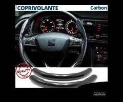 COPRIVOLANTE per SEAT Effetto FIBRA CARBONIO Nero