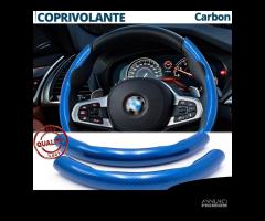 COPRIVOLANTE per BMW Effetto FIBRA CARBONIO Blu