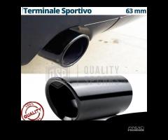 TERMINALE Scarico Auto in ACCIAIO Inox Nero 63 MM