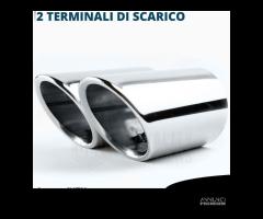 2 TERMINALI di Scarico ACCIAIO Inox Cromato 89 MM