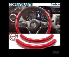 COPRIVOLANTE per NISSAN in FIBRA CARBONIO Rosso