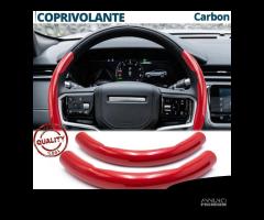 COPRIVOLANTE per LAND ROVER FIBRA CARBONIO Rosso