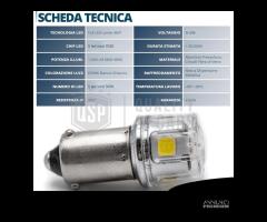 Lampadina LED BAX9S H6W Luce Bianca NO Error