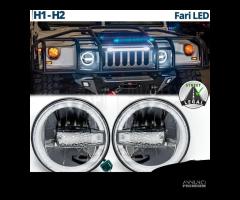 FARI Full LED Per HUMMER H1 H2 Angel Eyes OMOLOGAT