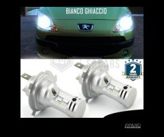 Lampadine LED H4 per fari Peugeot 1007 Luce Bianca