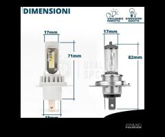 Lampadine LED H4 per fari Peugeot 1007 Luce Bianca - 8