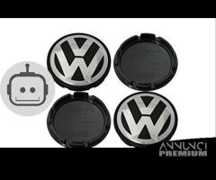 4 coppette volkswagen cromo nero cp33