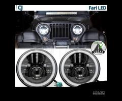 Coppia FARI LED Anteriori PER JEEP CJ Angel Eyes