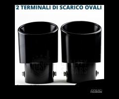 2 TERMINALI di Scarico OVALI Universali Nero 45>74 - 10