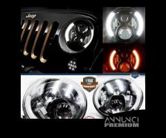 FARI LED 7'' Per JEEP WRANGLER JK 6500K Angel Eyes