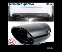 TERMINALE di Scarico OVALE Auto ACCIAIO Inox NERO