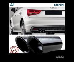 2 TERMINALI di Scarico per AUDI A1 Finalini Neri