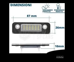 Luci TARGA LED PER Fiat 124 Sport d' EPOCA 6500K - 8