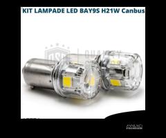 Lampadine LED BAY9S H21W CANbus Luce BIANCA 6500K