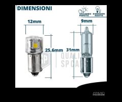 Lampadine LED BAY9S H21W CANbus Luce BIANCA 6500K - 9