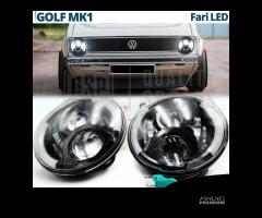 Coppia FARI LED Anteriori PER VW GOLF 1 Angel Eyes