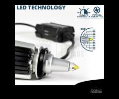 Kit LED H11 al QUARZO 360° Luce Potente Bianca 55W - 7