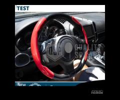 COPRIVOLANTE per AUDI Effetto FIBRA CARBONIO Rosso