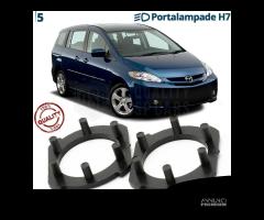 COPPIA ADATTATORI montaggio KIT LED H7 per Mazda 5