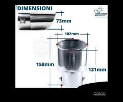 TERMINALE di Scarico OVALE Auto in ACCIAIO Cromato - 9