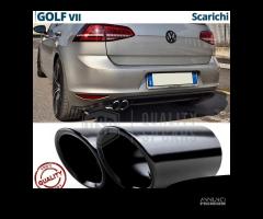 2 TERMINALI di Scarico VW GOLF 7 Acciaio INOX Nero