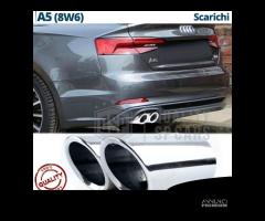 2 TERMINALI di Scarico per AUDI A5 8W6 Cromati