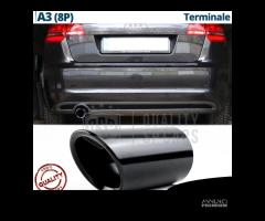 TERMINALE di Scarico AUDI A3 8P Acciaio Inox Nero