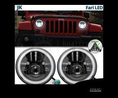 FARI FULL LED JEEP WRANGLER JK 6500K Angel Eyes