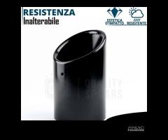 TERMINALE di Scarico Auto ACCIAIO Inox Nero 89 MM - 13