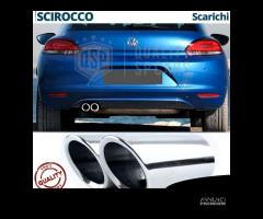 Coppia TERMINALI Scarico per VW SCIROCCO 3 Cromati