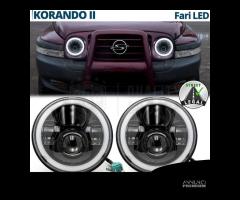 Coppia FARI LED PER SSANGYONG KORANDO 2 Angel Eyes