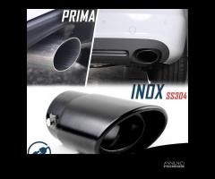 TERMINALE di Scarico OVALE ACCIAIO Inox Nero 45>74