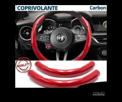 COPRIVOLANTE per ALFA ROMEO Rosso FIBRA CARBONIO