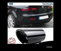 TERMINALE di Scarico per ALFA ROMEO 159 Tondo Nero