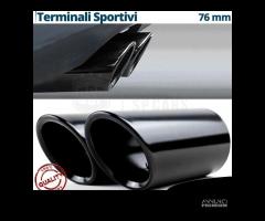 2 TERMINALI Scarico Auto ACCIAIO Inox Nero 65-70