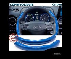 COPRIVOLANTE per HYUNDAI Effetto CARBONIO Blu