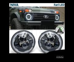 FARI Full LED Per LADA NIVA Angel Eyes OMOLOGATI