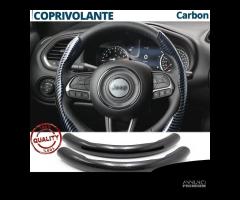 COPRIVOLANTE per JEEP Effetto FIBRA CARBONIO Nero