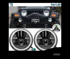 FARI LED 7'' Angel Eyes Per JEEP WRANGLER TJ 6500K