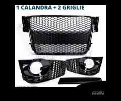 CALANDRA + GRIGLIE per Audi A5 8T NIDO D'APE Nere