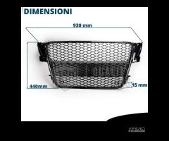 CALANDRA + GRIGLIE per Audi A5 8T NIDO D'APE Nere - 10