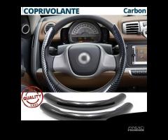 COPRIVOLANTE per SMART Effetto FIBRA CARBONIO Nero