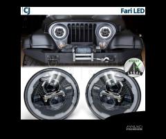 FARI Full LED Per JEEP CJ Angel Eyes OMOLOGATI