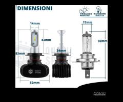 Kit Full Led H7 6500K 8000L Dissipazione Metallica