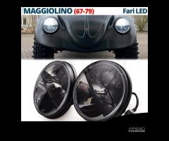 2 FARI LED 7'' Per VW MAGGIOLINO Bianco Ghiaccio