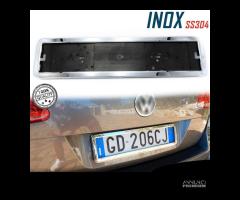 Portatarga Posteriore Cromato per Kia Acciaio Inox