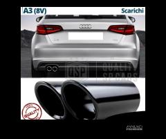 Coppia TERMINALI di Scarico AUDI A3 8V 8VA Nero