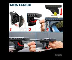 Barre da Tetto per Ford Mondeo MK5 Alluminio Nero - 6