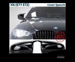 CALOTTE SPECCHIETTI per Bmw X6 E71 E72 Nero Lucido