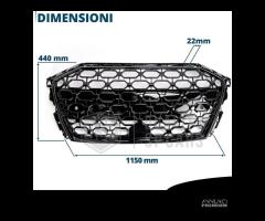 GRIGLIA Anteriore Audi A3 8Y S3 NIDO D'APE Nero L - 12